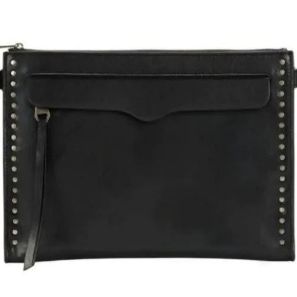 NWT Rebecca MinkoffBlack Studded Clutch Bag And Dust Bag